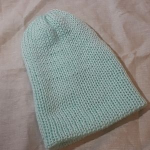 Light blue slouch beanie
